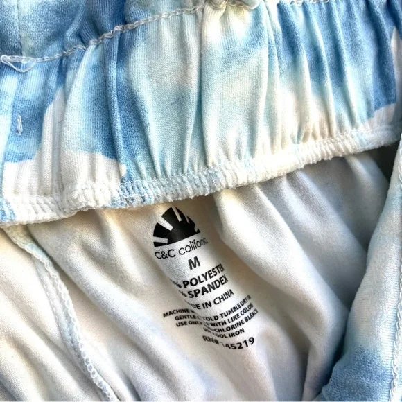 C&C California Blue White Tie Dye Pajamas Sz Medium - Picture 3 of 4